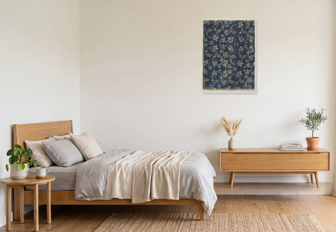 Bedroom mockup with artwork