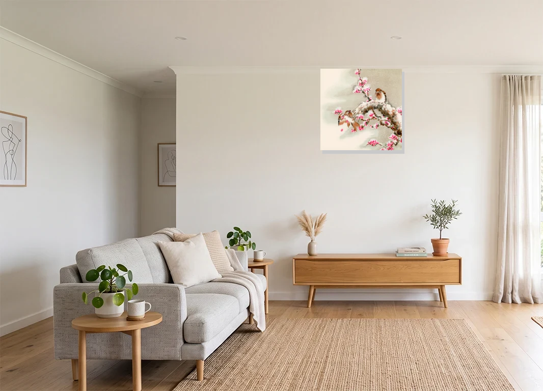 Office mockup with artwork