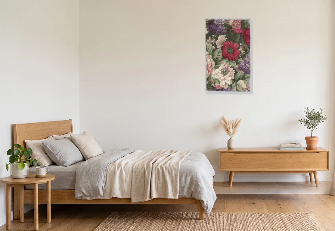Bedroom mockup with artwork