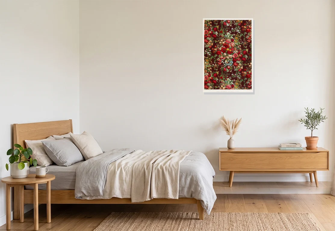 Bedroom mockup with artwork