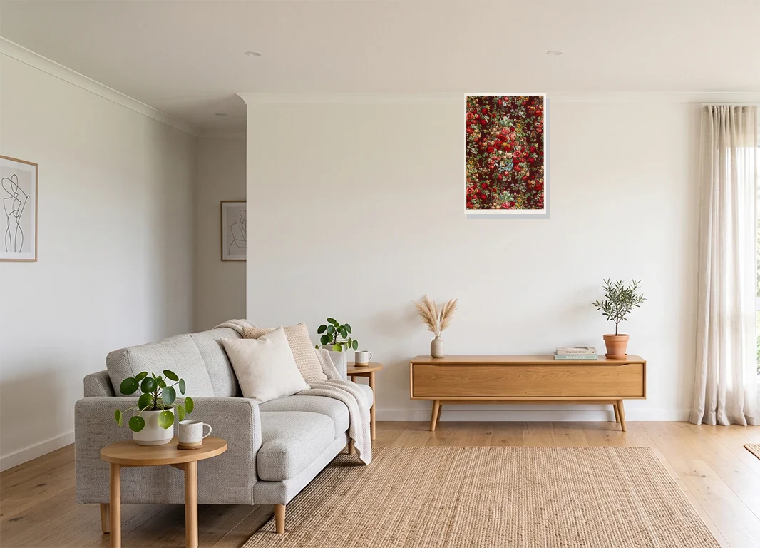 Office mockup with artwork