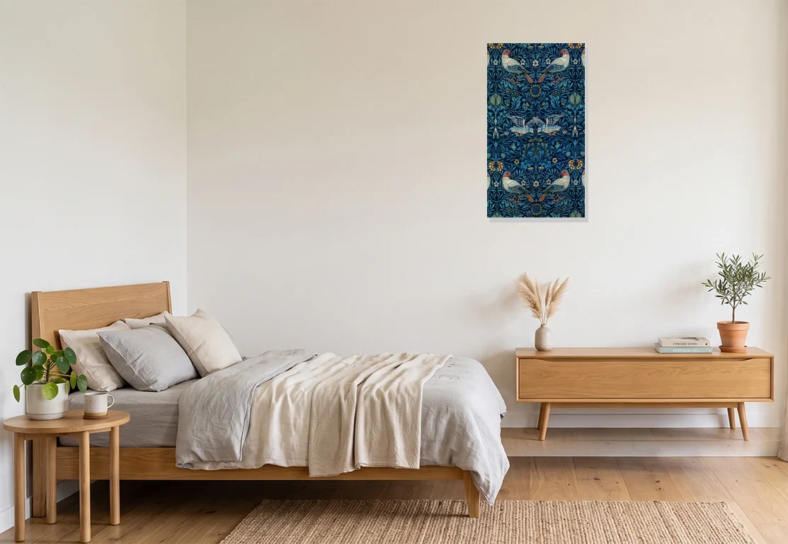 Bedroom mockup with artwork