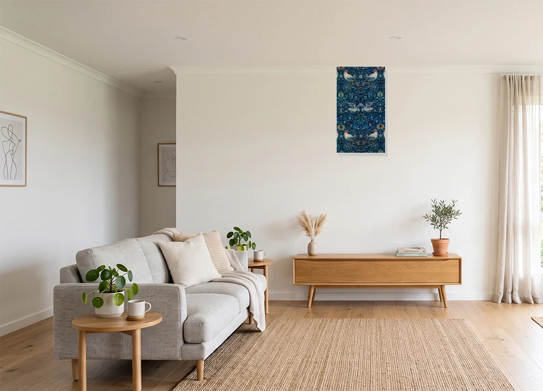 Office mockup with artwork