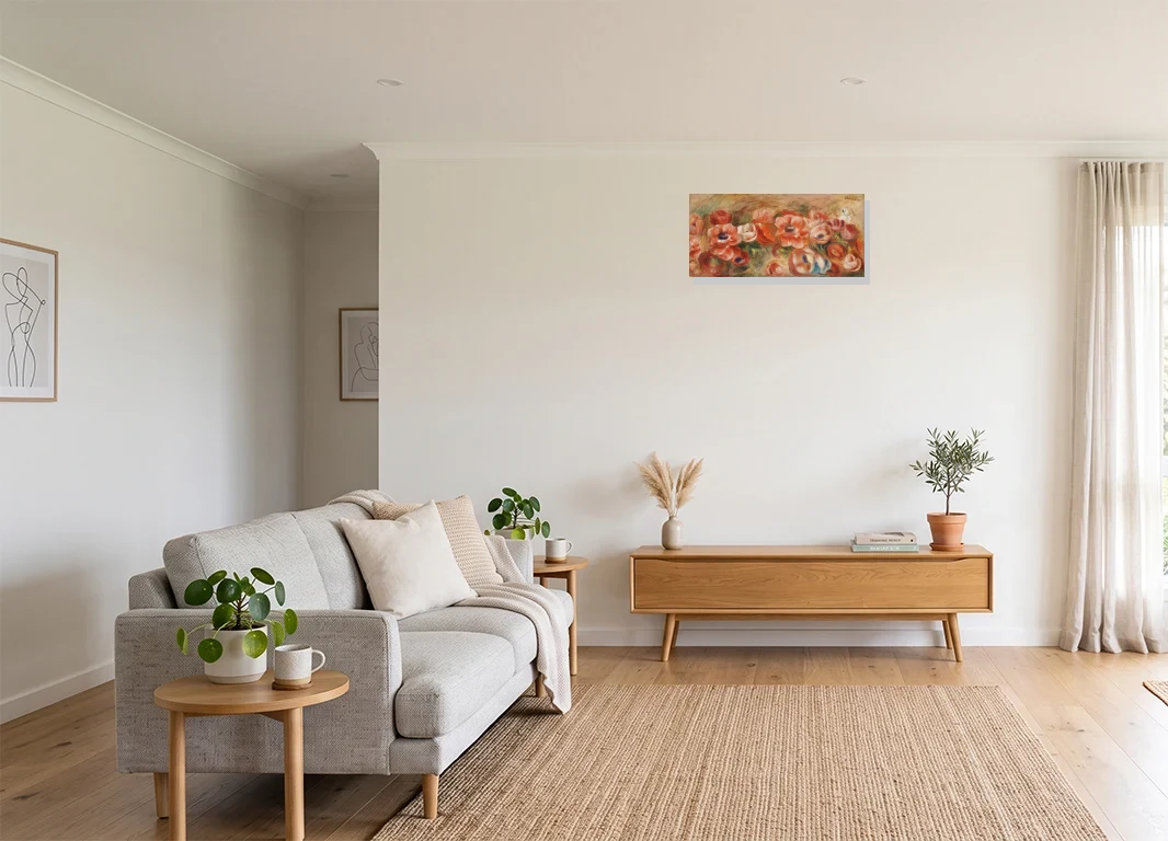 Office mockup with artwork
