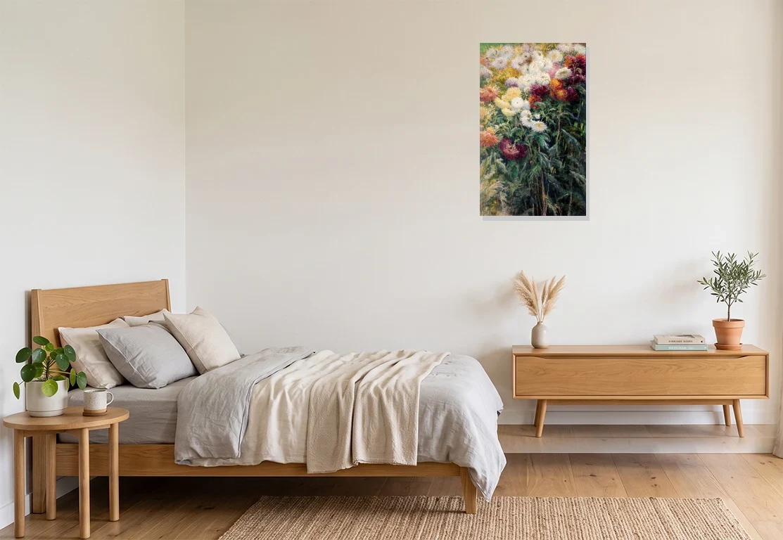 Bedroom mockup with artwork