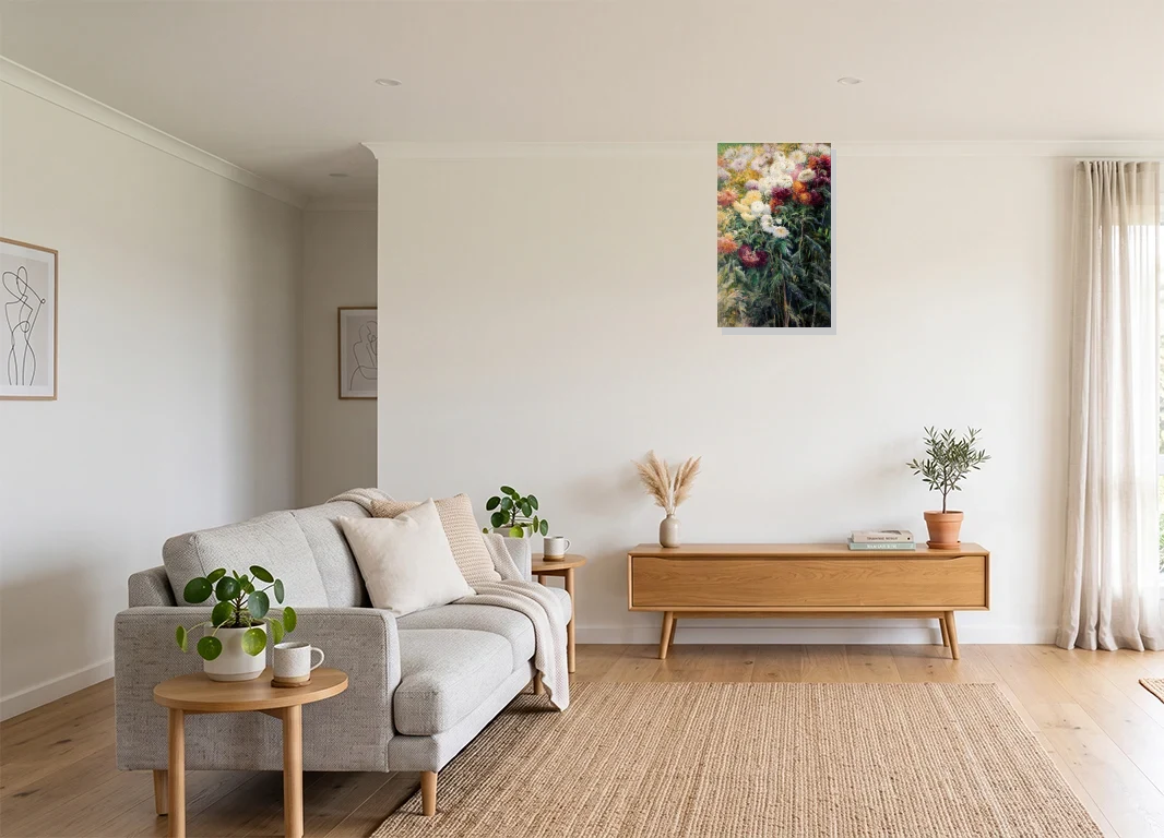 Office mockup with artwork