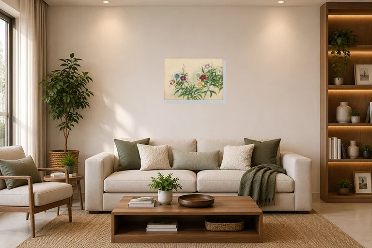 Hotel Lobby mockup with artwork