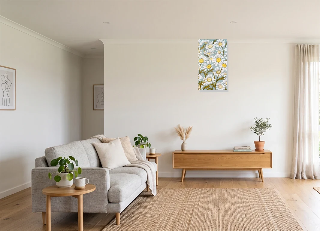 Office mockup with artwork