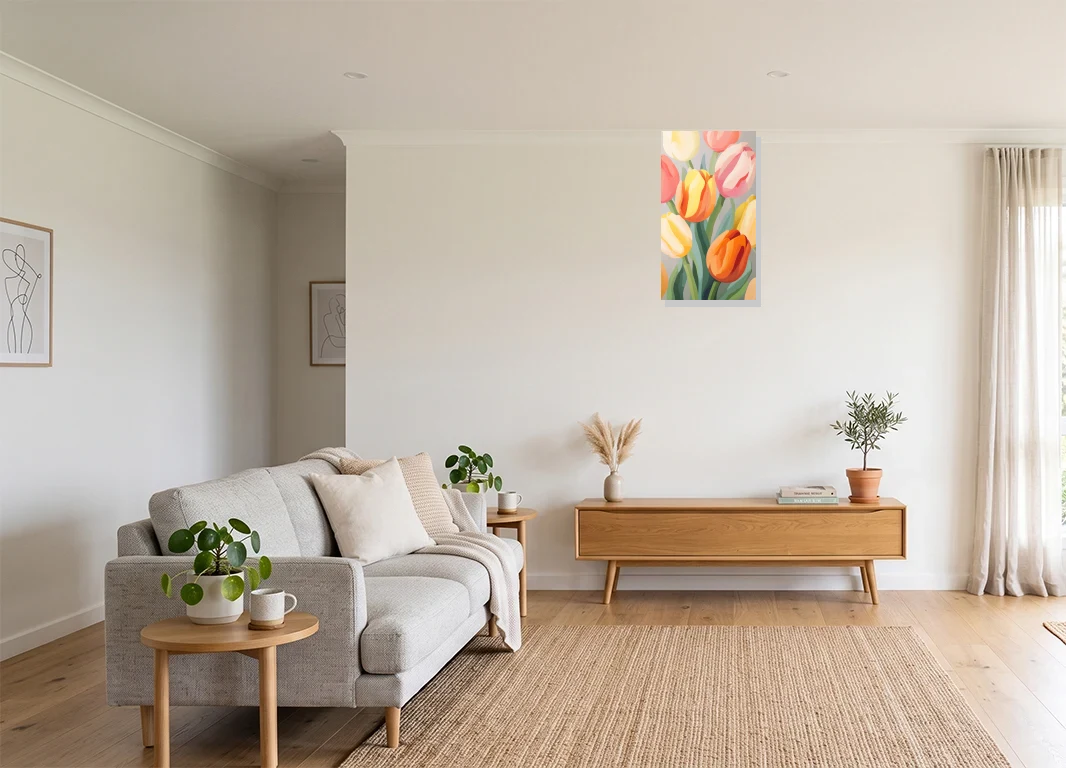 Office mockup with artwork