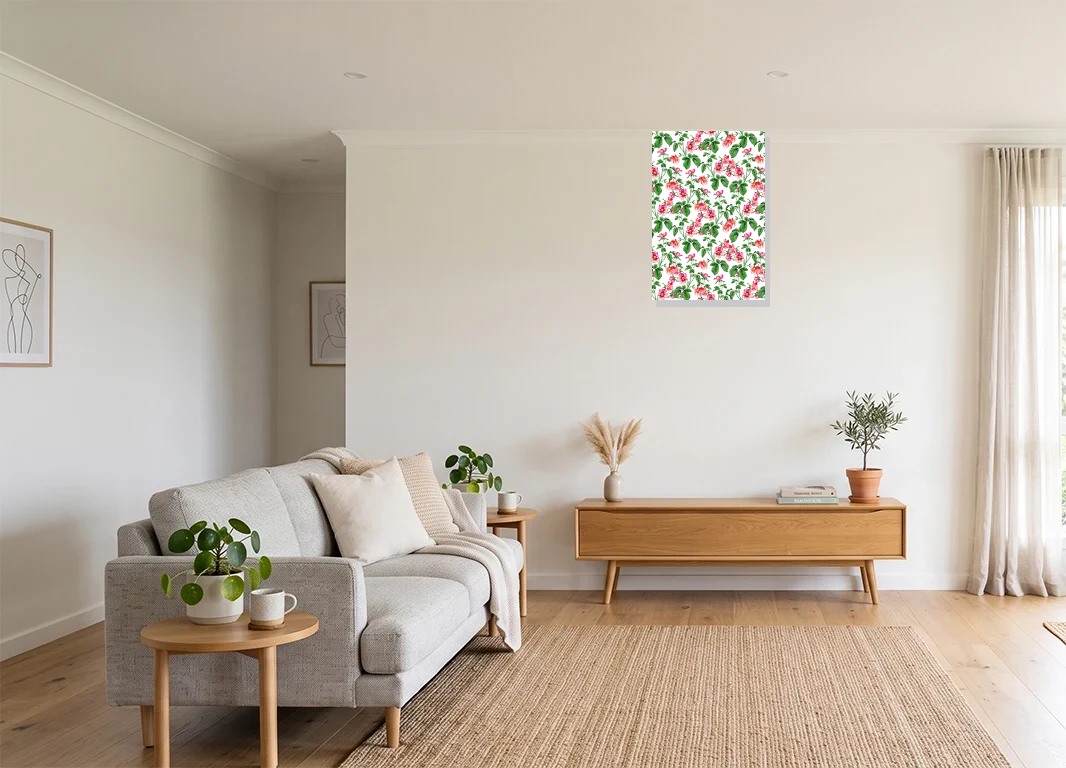 Office mockup with artwork