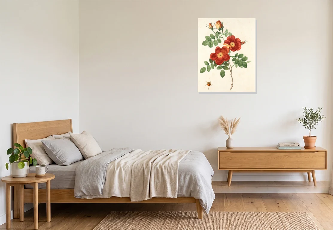 Bedroom mockup with artwork