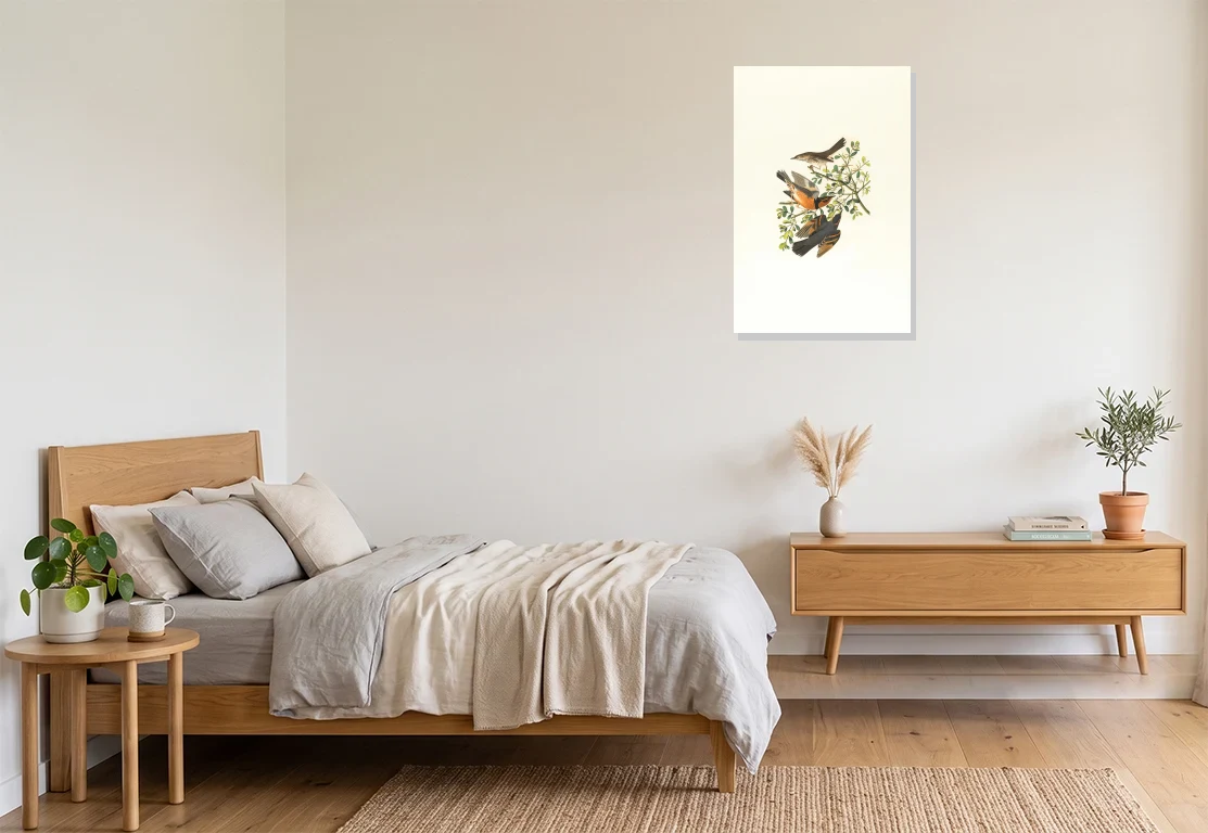 Bedroom mockup with artwork