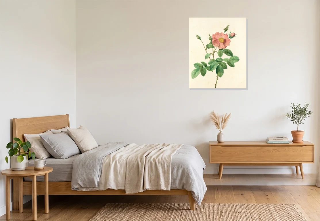 Bedroom mockup with artwork