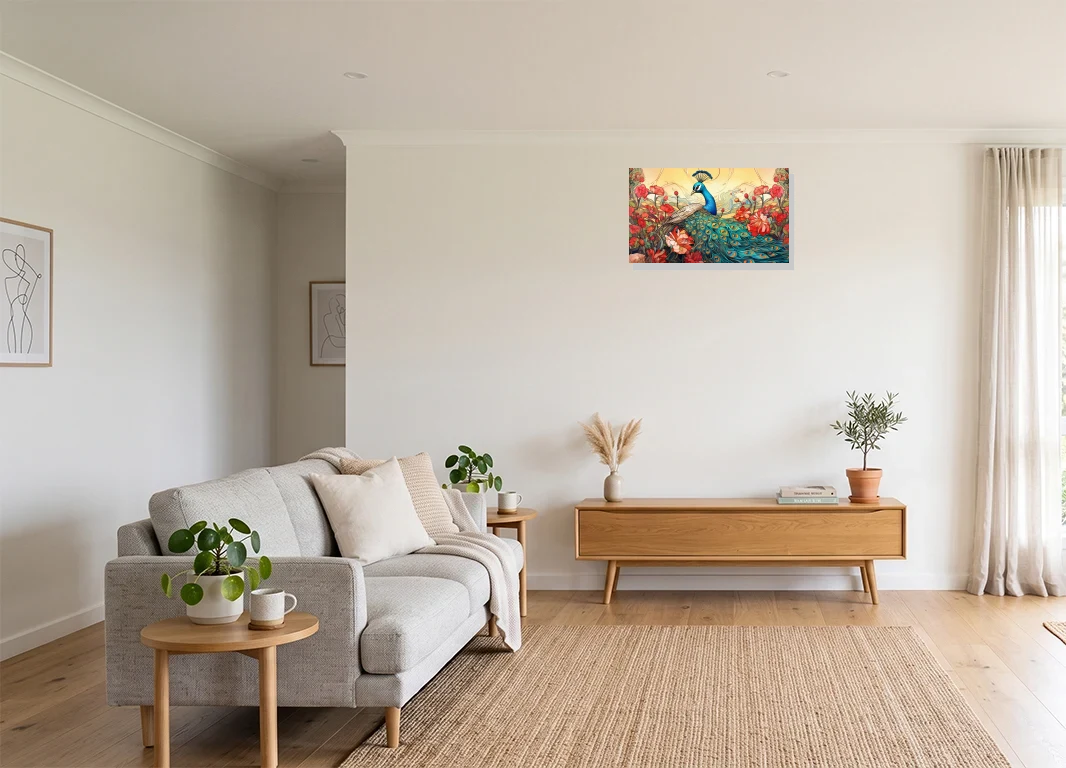 Office mockup with artwork