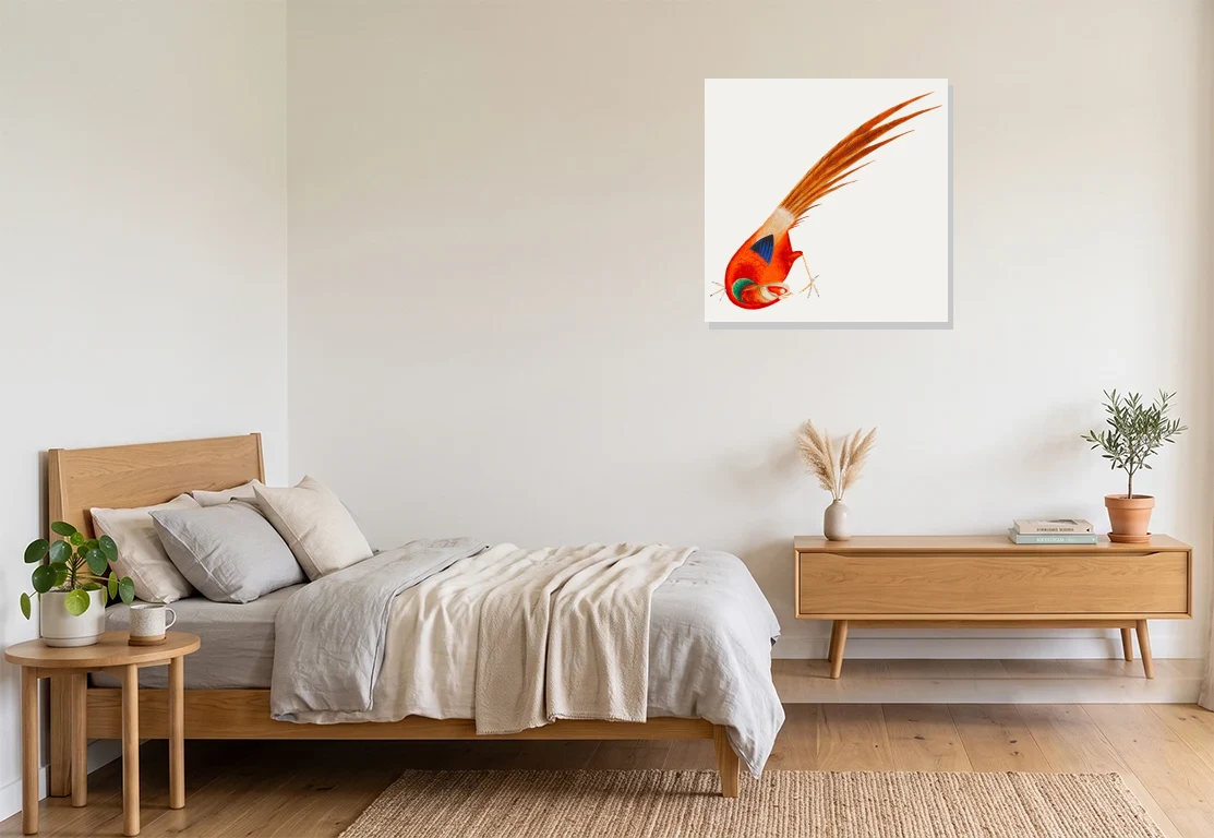 Bedroom mockup with artwork