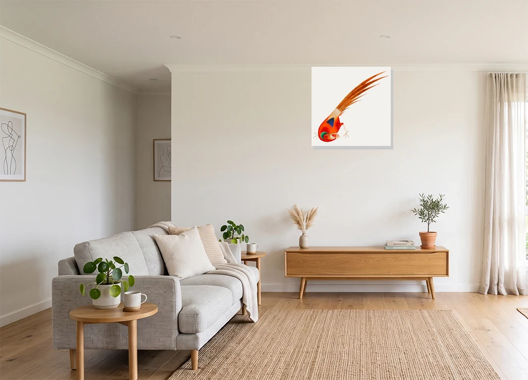 Office mockup with artwork