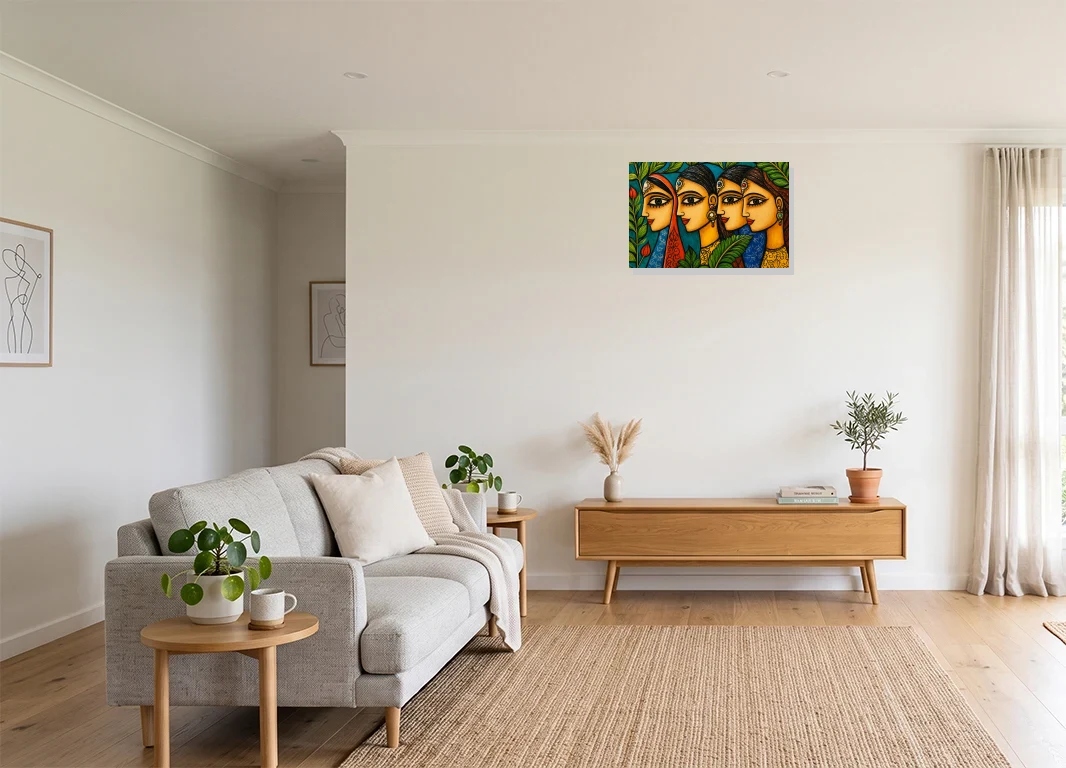 Office mockup with artwork