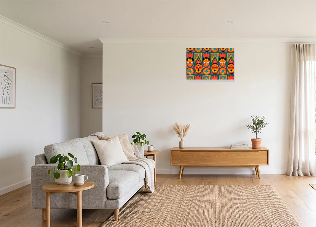 Office mockup with artwork