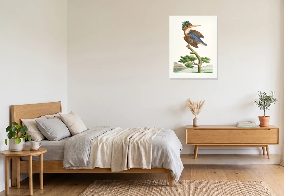 Bedroom mockup with artwork