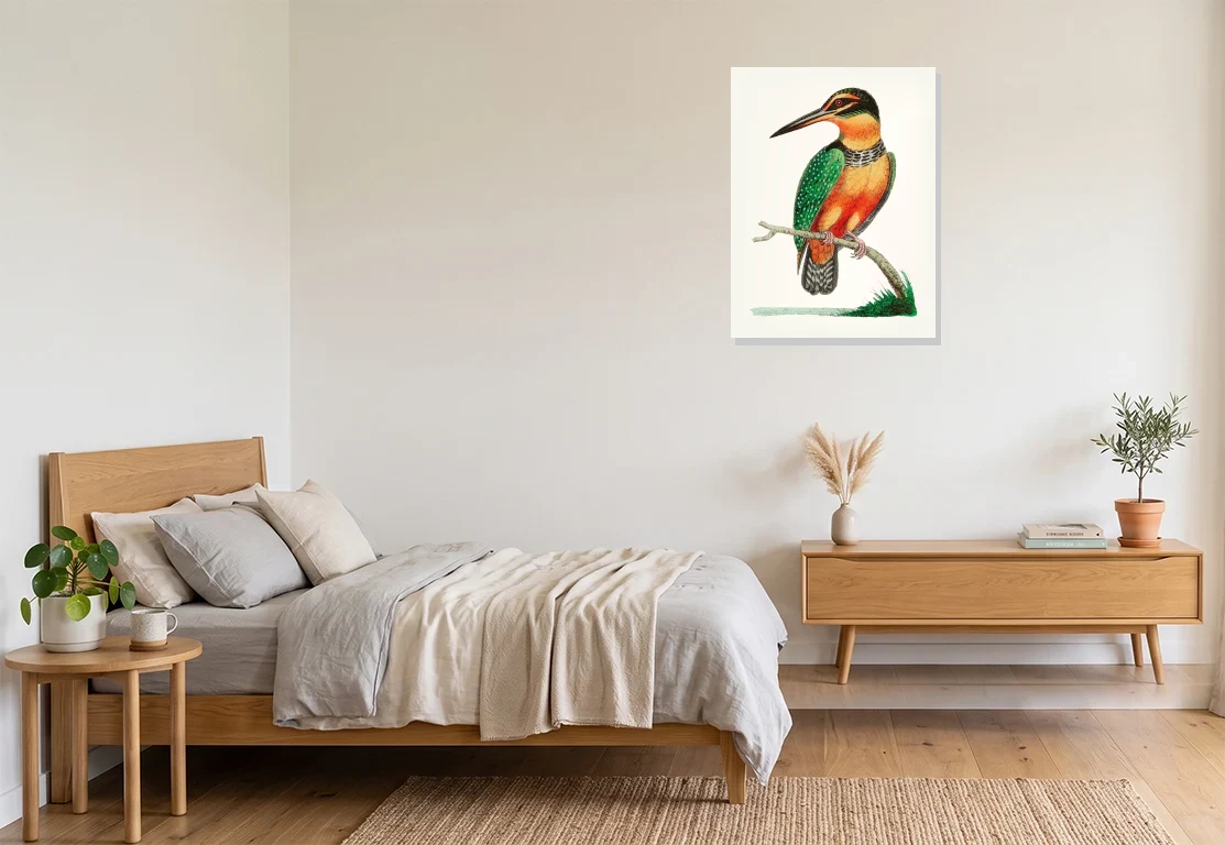 Bedroom mockup with artwork