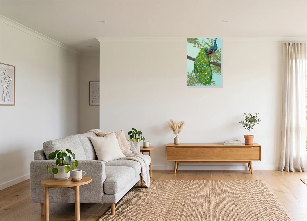 Office mockup with artwork