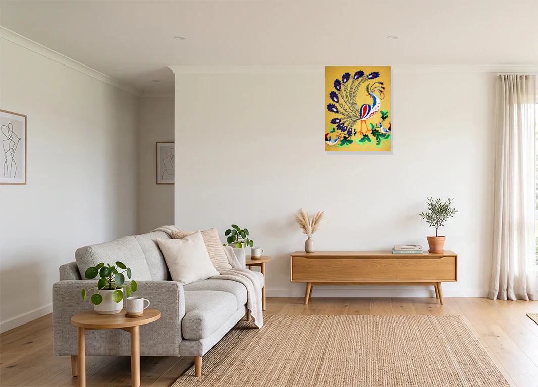 Office mockup with artwork