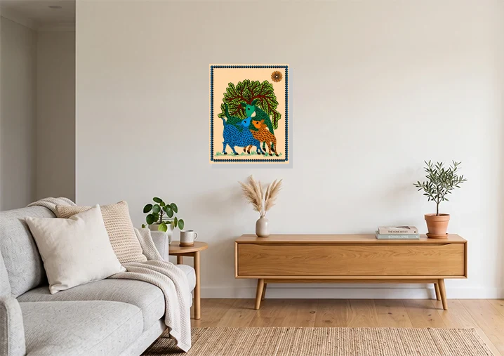 Living Room mockup with artwork