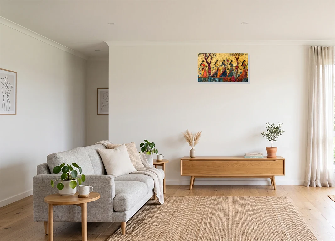Office mockup with artwork