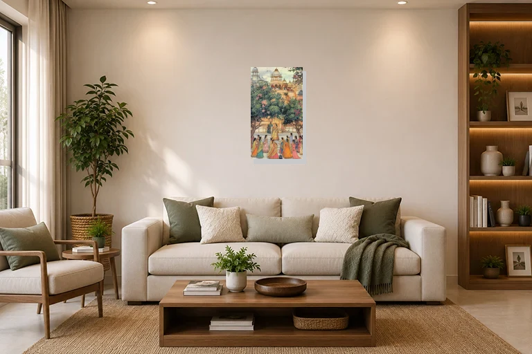 Hotel Lobby mockup with artwork
