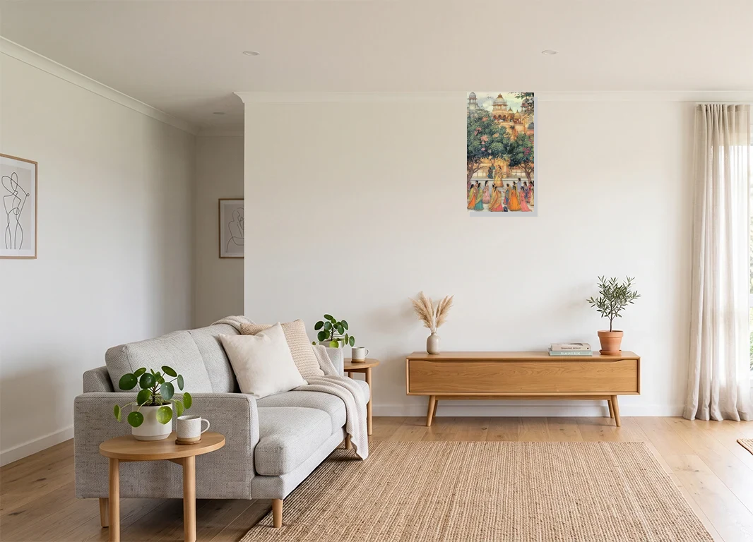 Office mockup with artwork