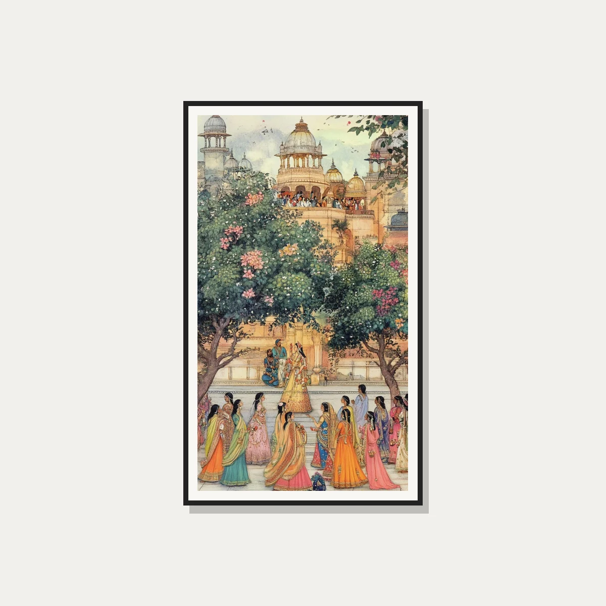 Royal Indian Palace Maidens Canvas Print wall art print — photo frame preview | PrintPosters.in