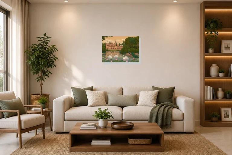 Hotel Lobby mockup with artwork