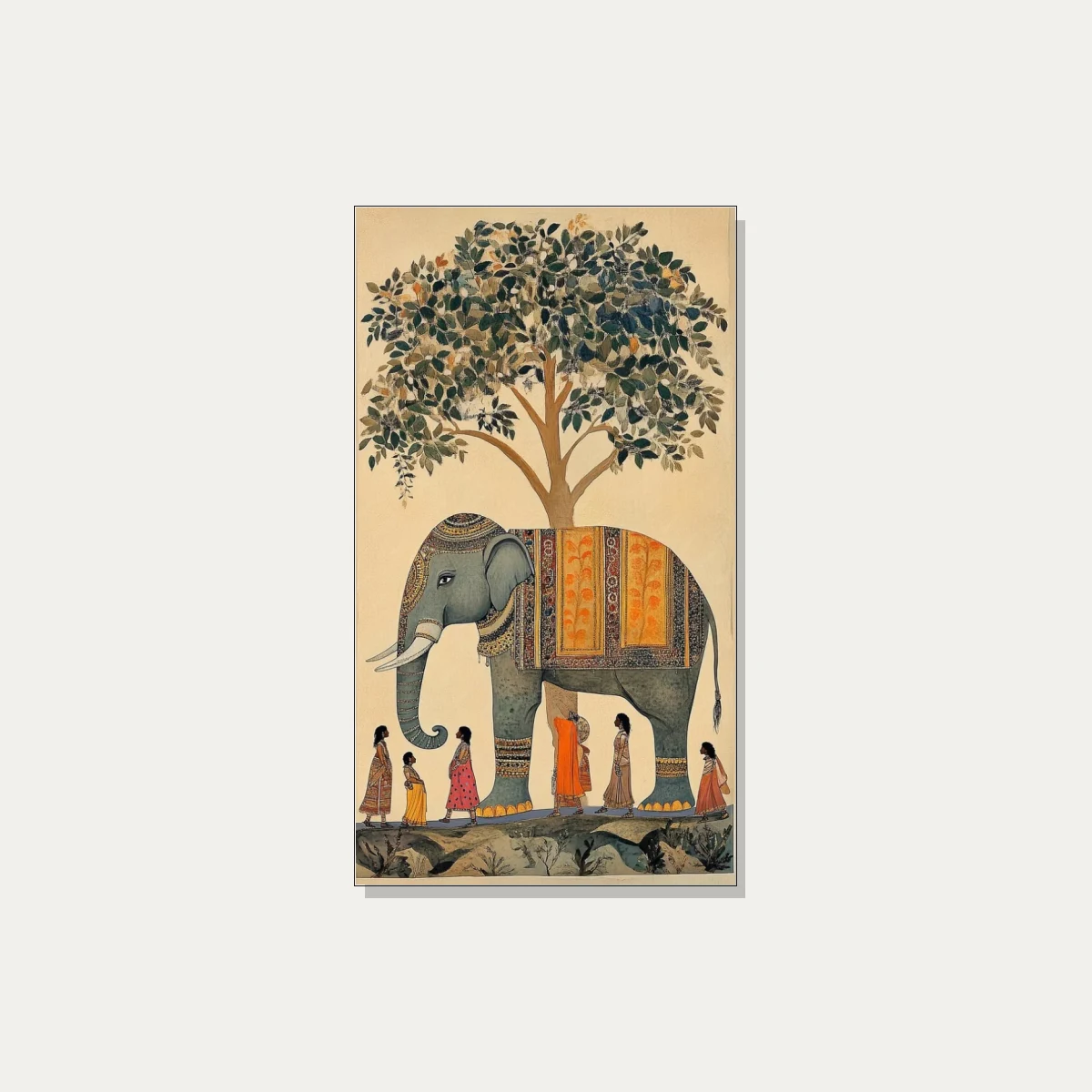 Traditional Indian Elephant Procession Canvas wall art print | PrintPosters.in