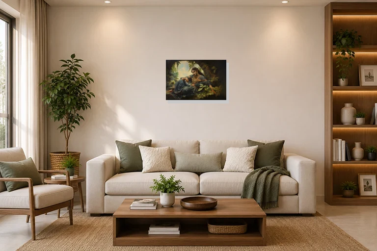 Hotel Lobby mockup with artwork