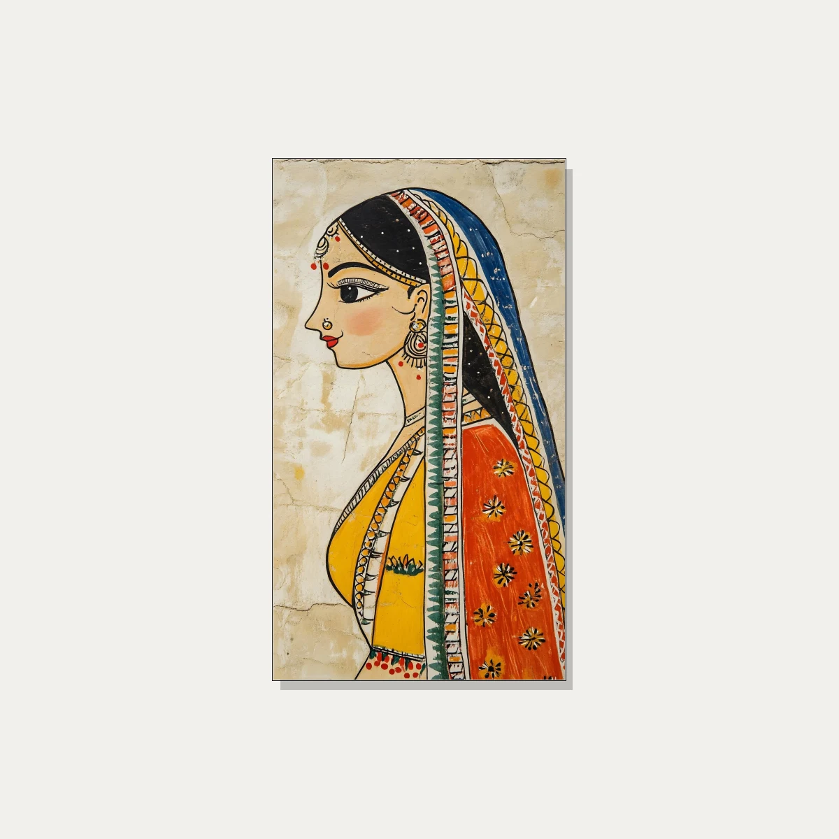 Tribal Indian Woman Profile Painting Canvas wall art print | PrintPosters.in