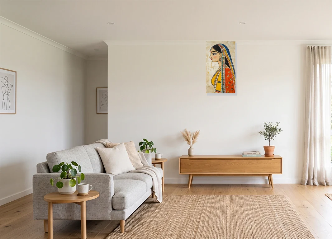 Office mockup with artwork