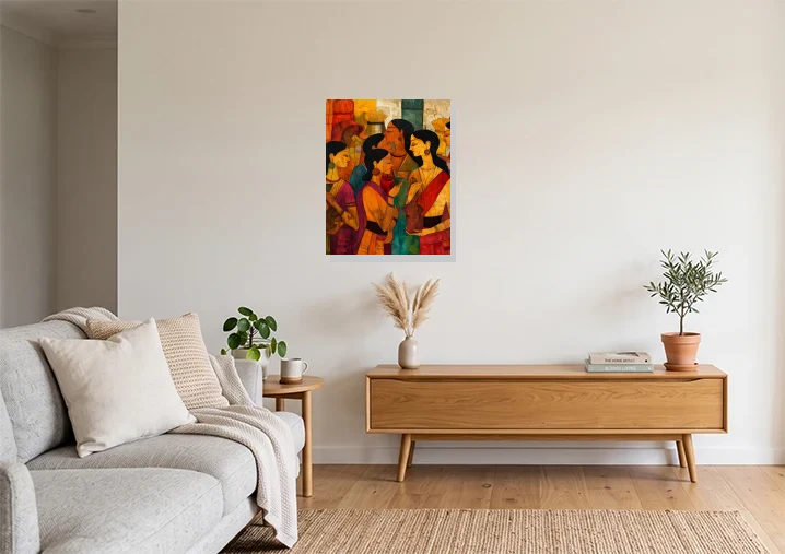 Living Room mockup with artwork