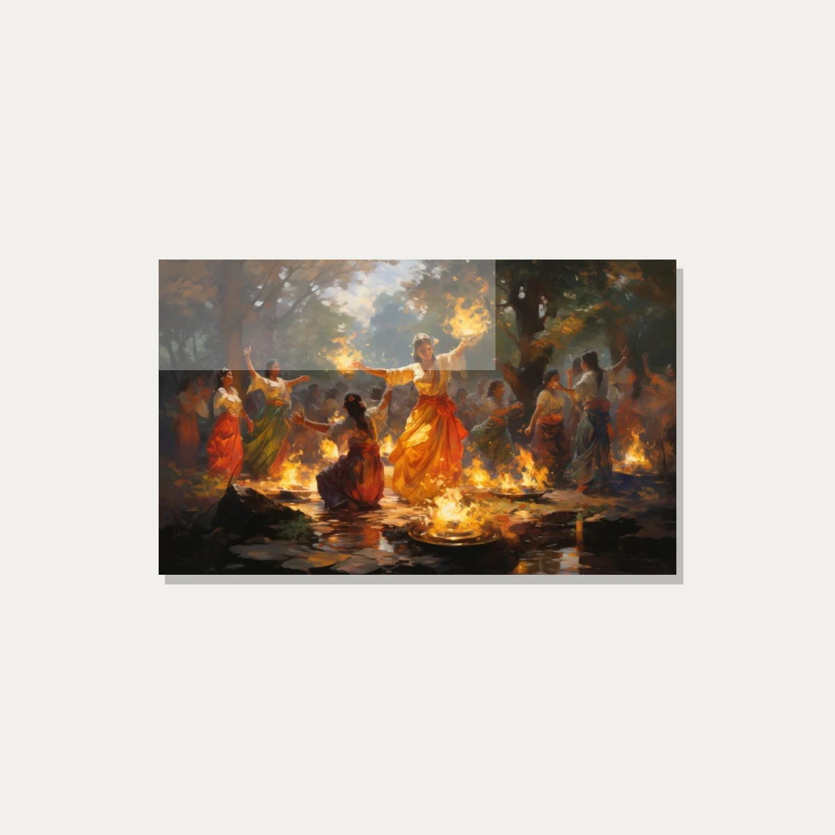 Lohri Punjabi Folk Festival Celebration Canvas wall art print — acrylic preview | PrintPosters.in