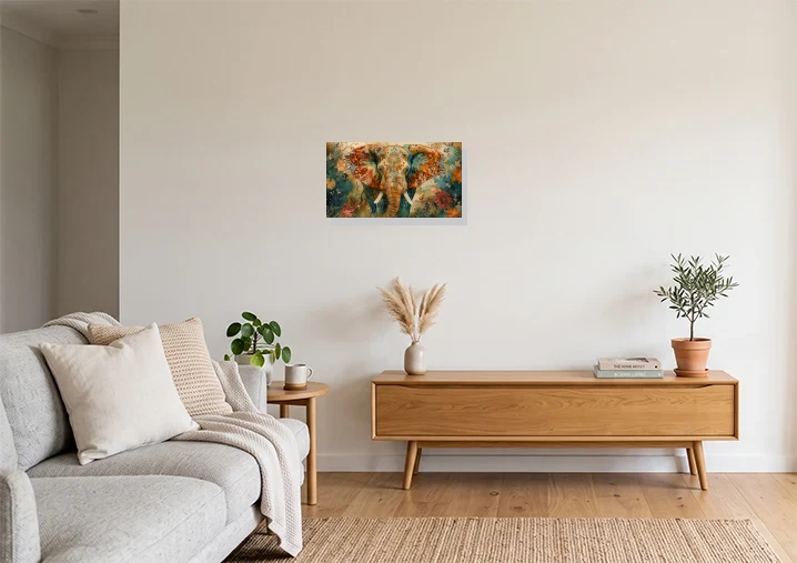Living Room mockup with artwork