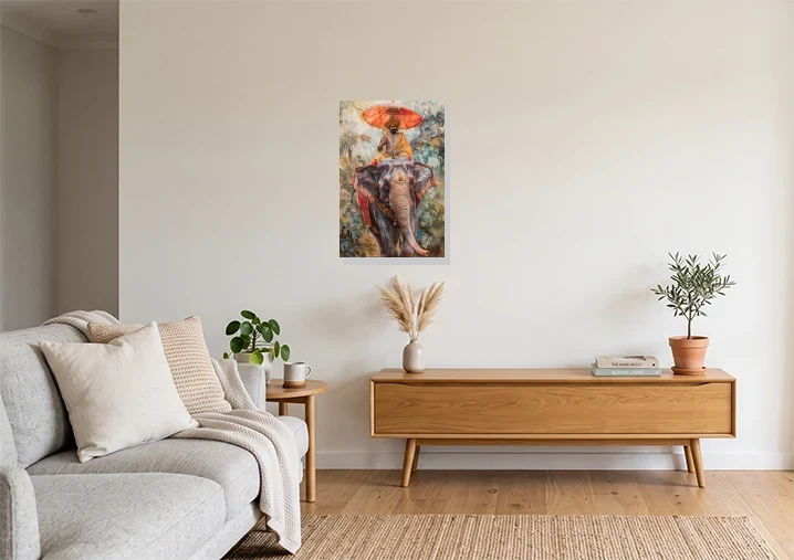 Living Room mockup with artwork