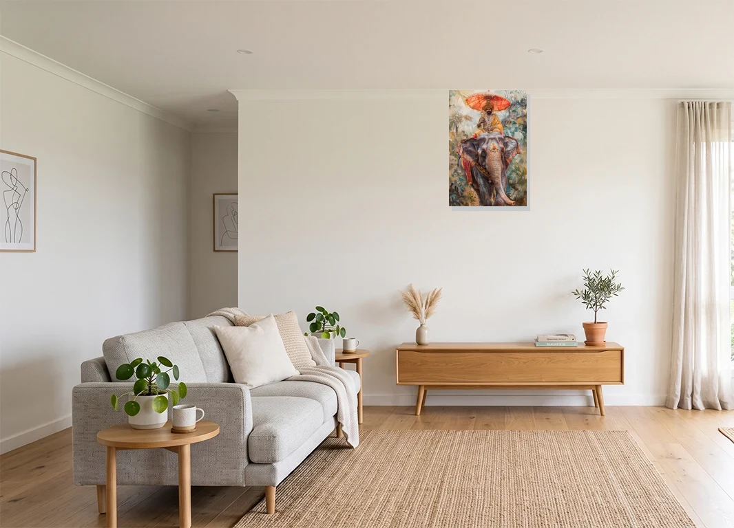 Office mockup with artwork