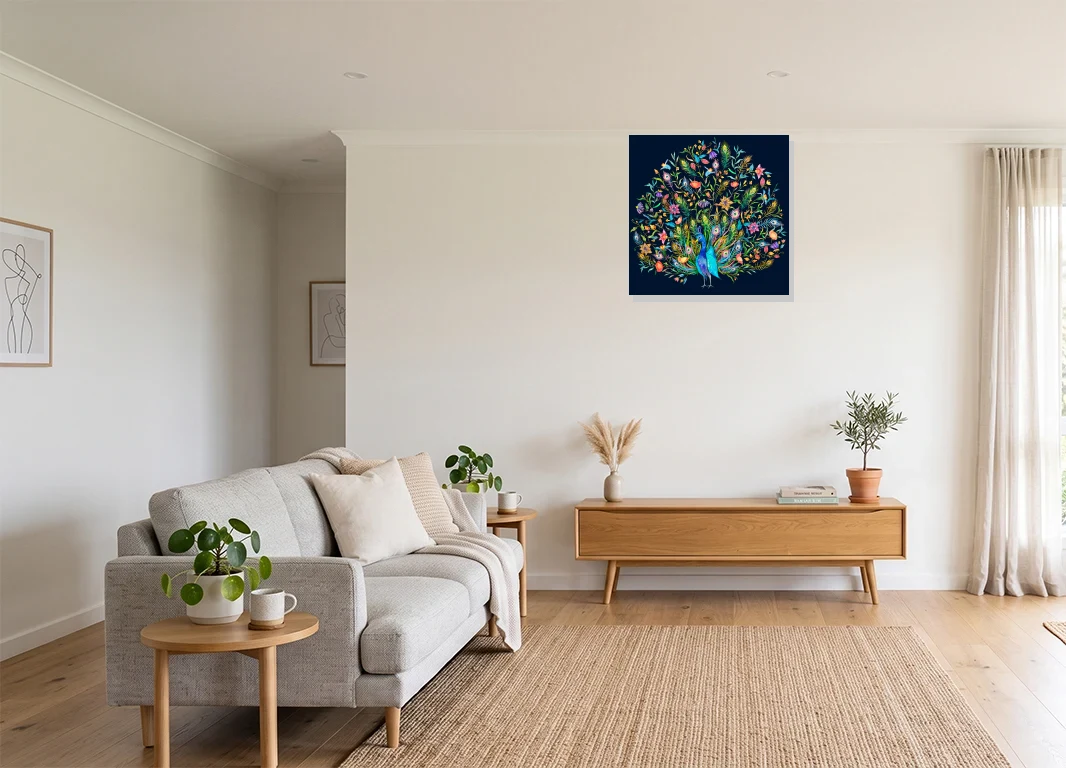 Office mockup with artwork