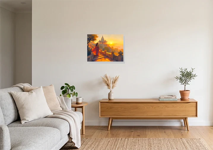 Living Room mockup with artwork