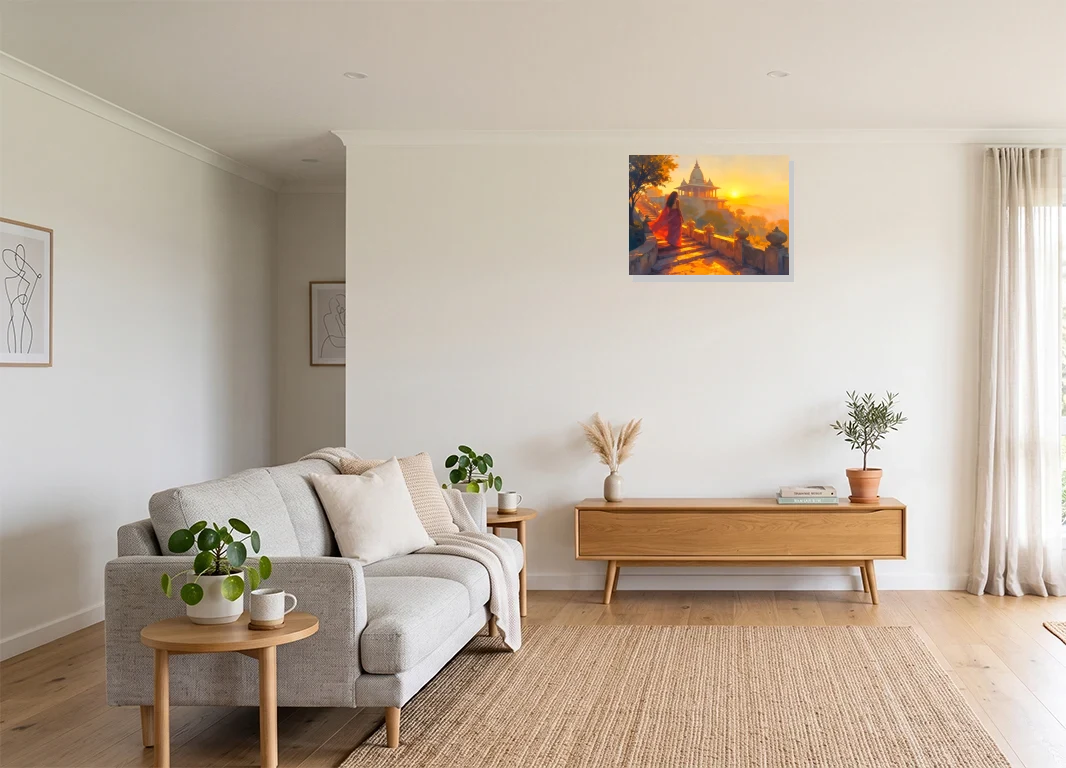 Office mockup with artwork