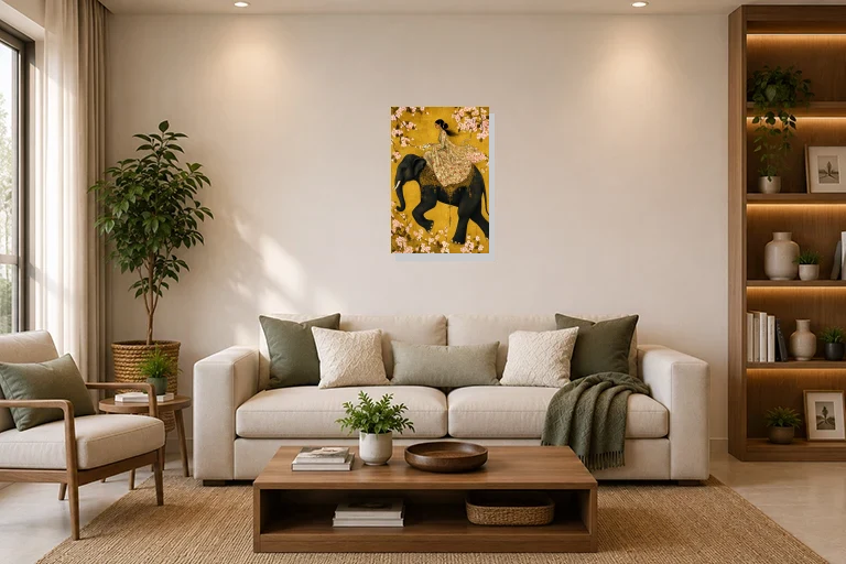 Hotel Lobby mockup with artwork