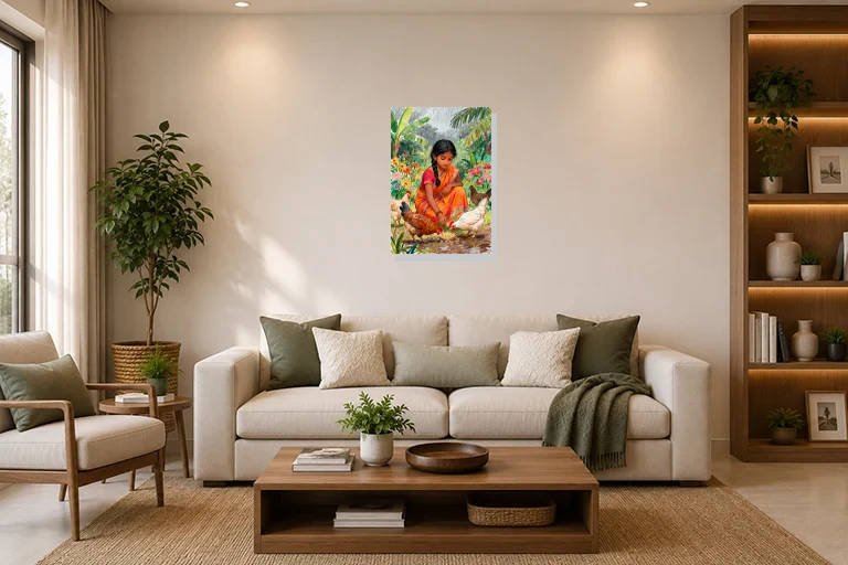 Hotel Lobby mockup with artwork