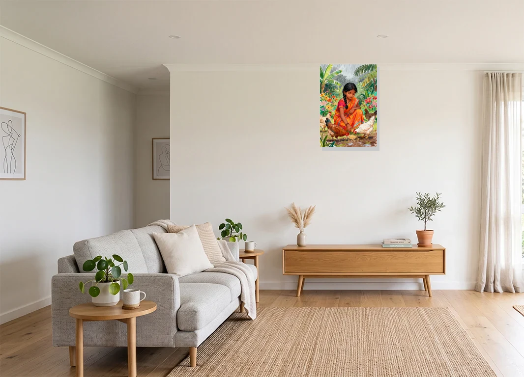 Office mockup with artwork