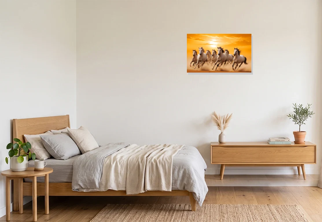 Bedroom mockup with artwork