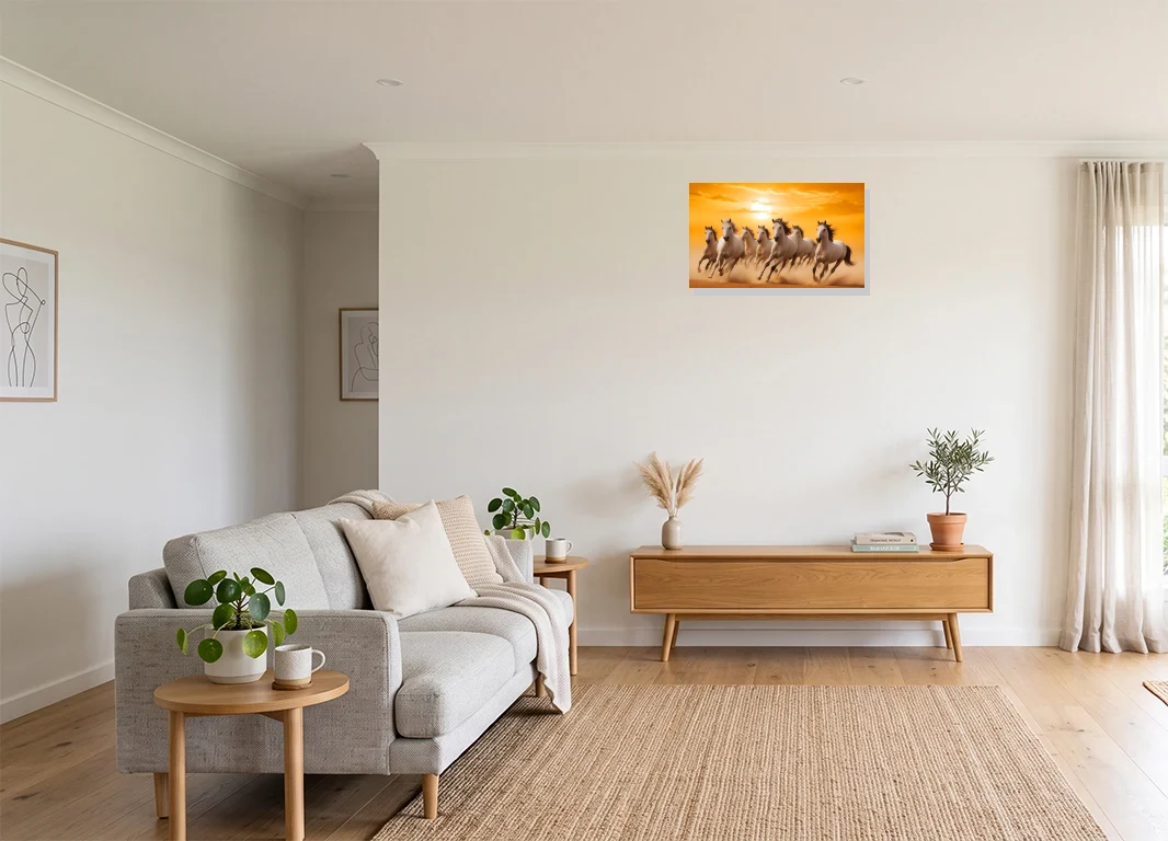 Office mockup with artwork