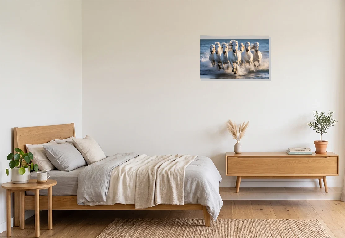 Bedroom mockup with artwork
